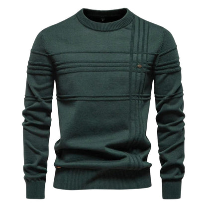 Pull homme maille tricot motif carreaux classique