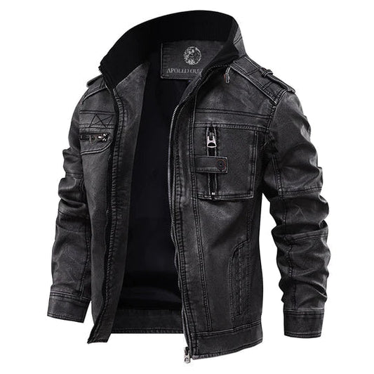 Herrenjacke, schwarz, zeitloses Design, robust