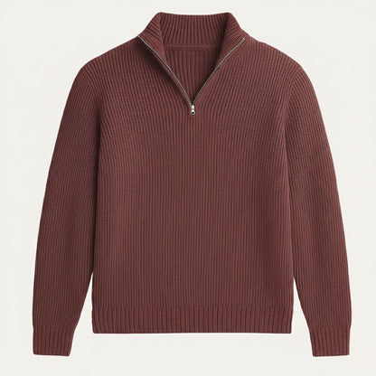 Weicher und raffinierter Herren-Kaschmirpullover mit halbem Reißverschluss