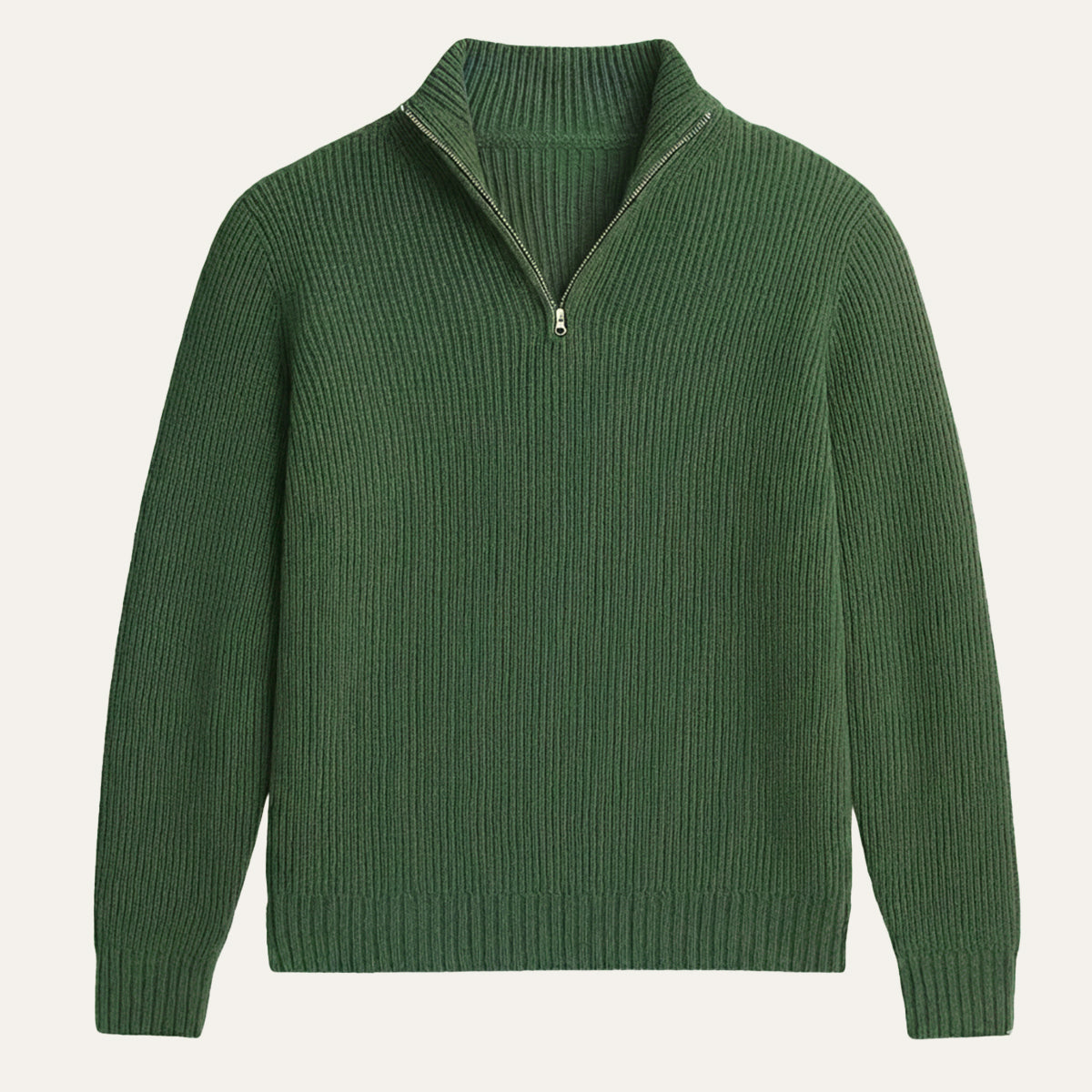 Weicher und raffinierter Herren-Kaschmirpullover mit halbem Reißverschluss