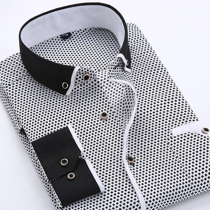 Chemise homme coton motif pois style décontracté moderne