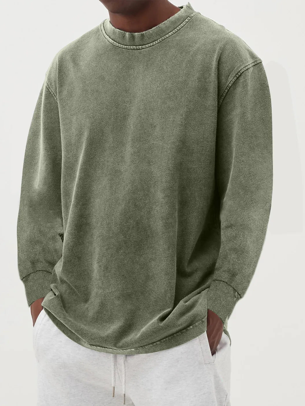 Weicher, langärmeliger Grobstrickpullover für Herren