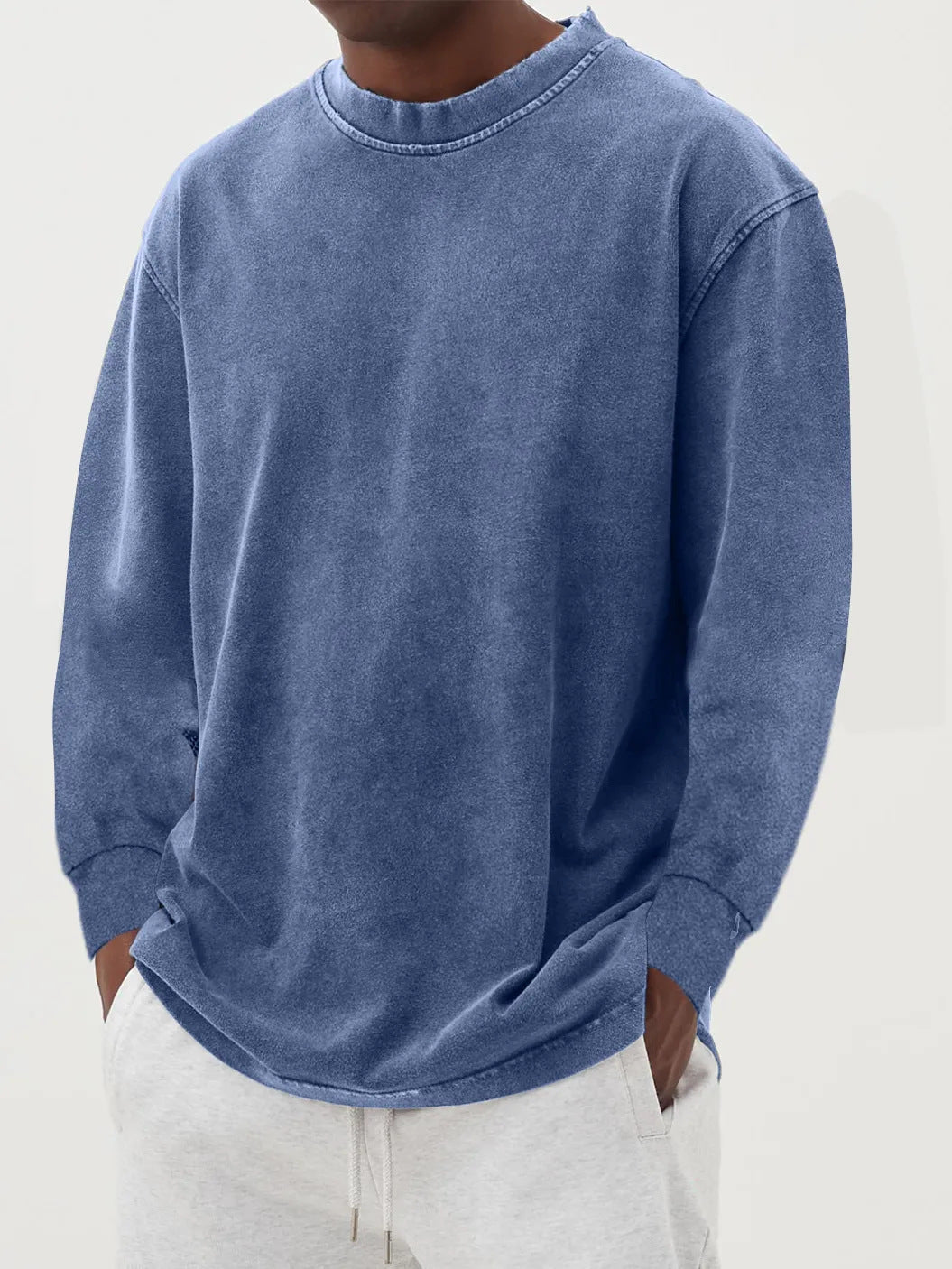 Weicher, langärmeliger Grobstrickpullover für Herren