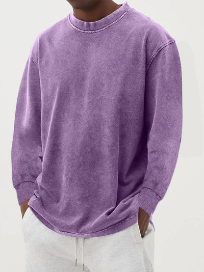 Weicher, langärmeliger Grobstrickpullover für Herren