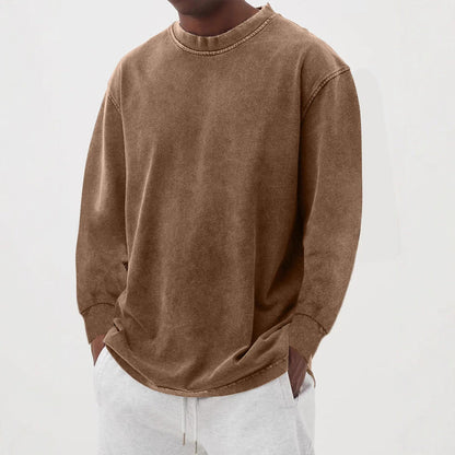 Weicher, langärmeliger Grobstrickpullover für Herren
