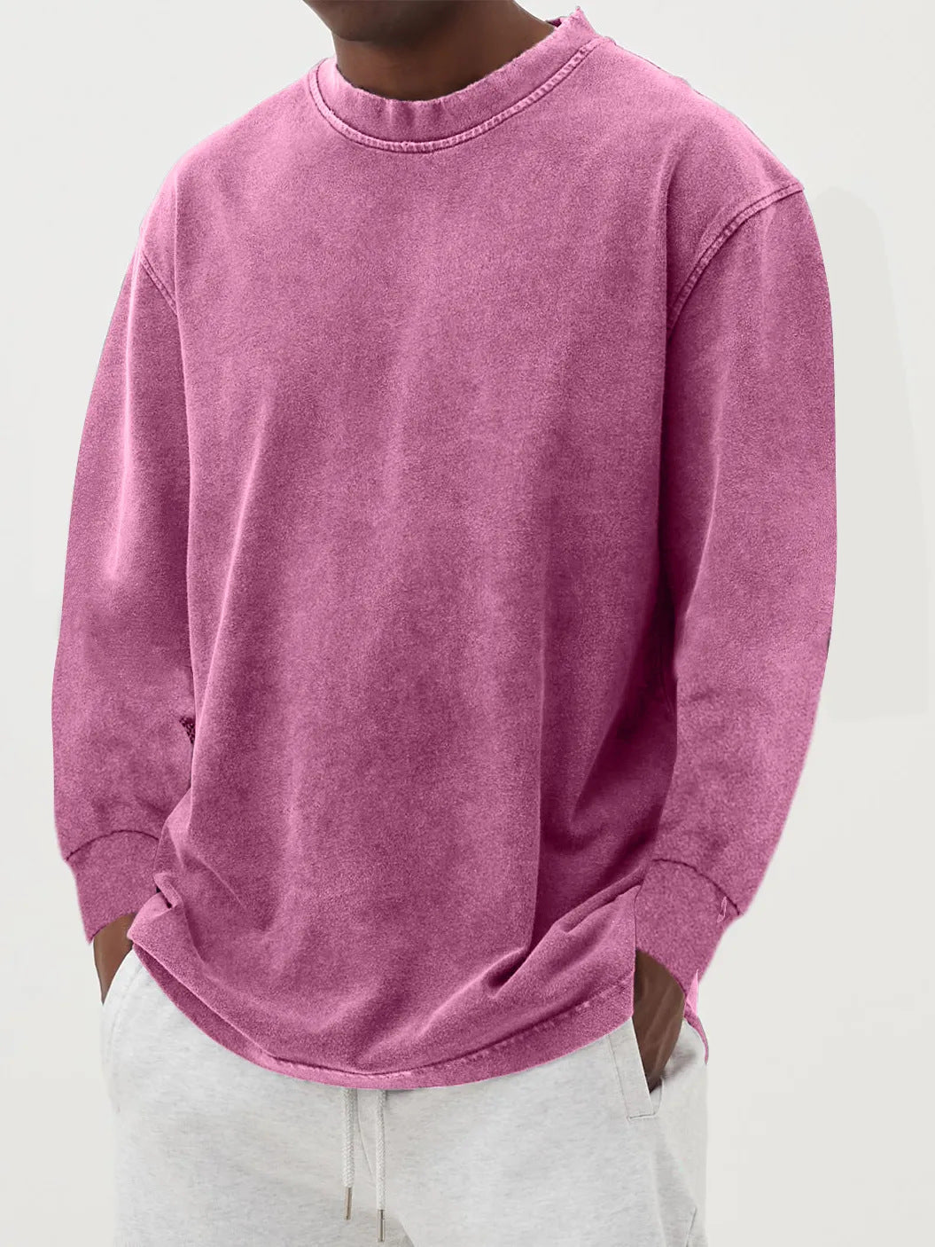 Weicher, langärmeliger Grobstrickpullover für Herren
