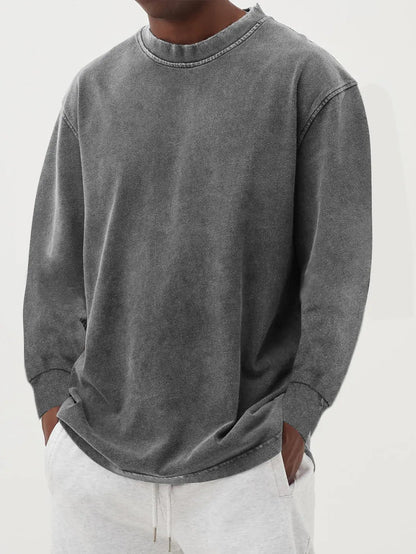 Weicher, langärmeliger Grobstrickpullover für Herren