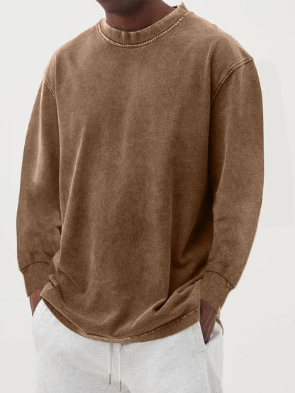 Weicher, langärmeliger Grobstrickpullover für Herren