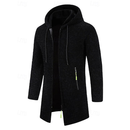 Manteau long homme à capuche élégant et chaud