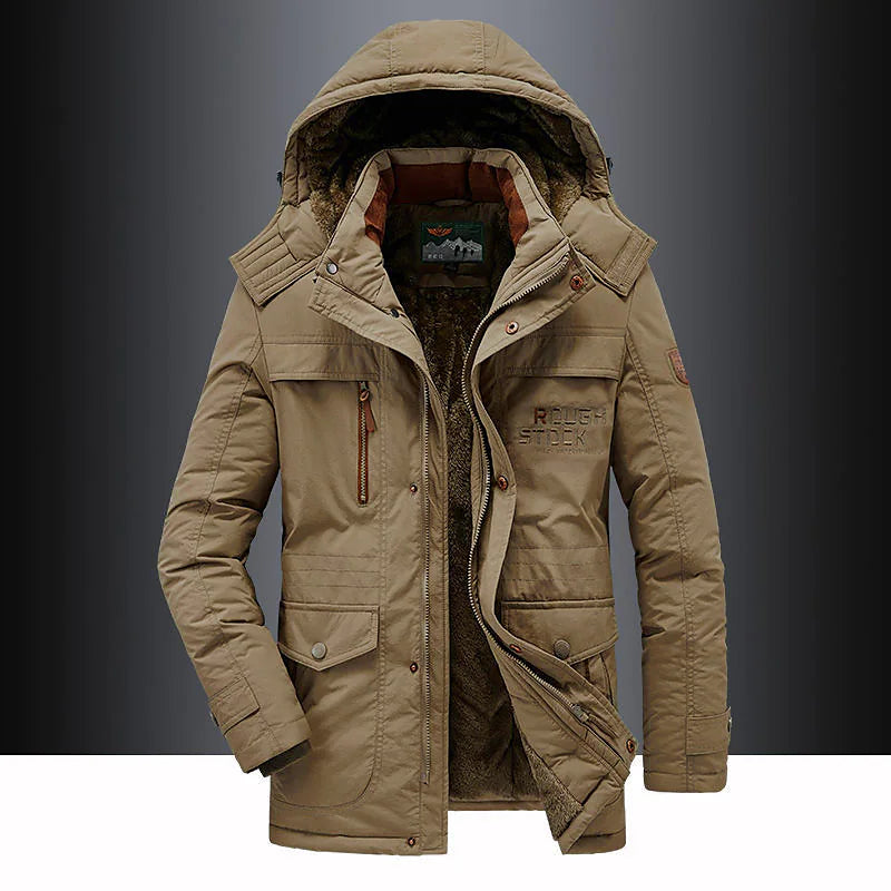 Herren-Winterparka, Fleece-gefüttert, winddicht