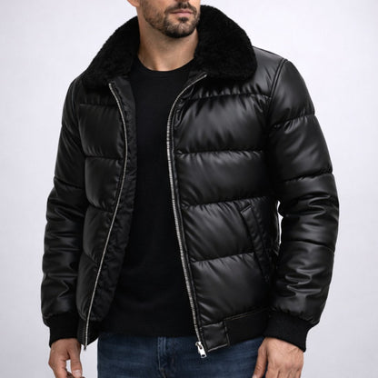 Leichte, gesteppte Herrenjacke mit Kapuze für den Herbst