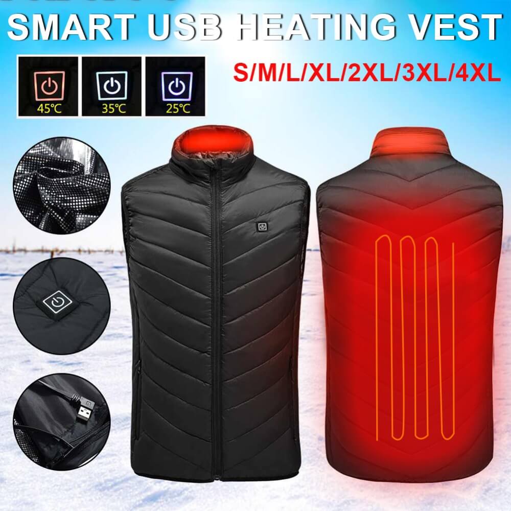 Gilet chauffant homme extérieur anti-vent imperméable