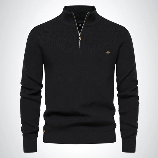 Pull homme col zippé entretien facile et élégant
