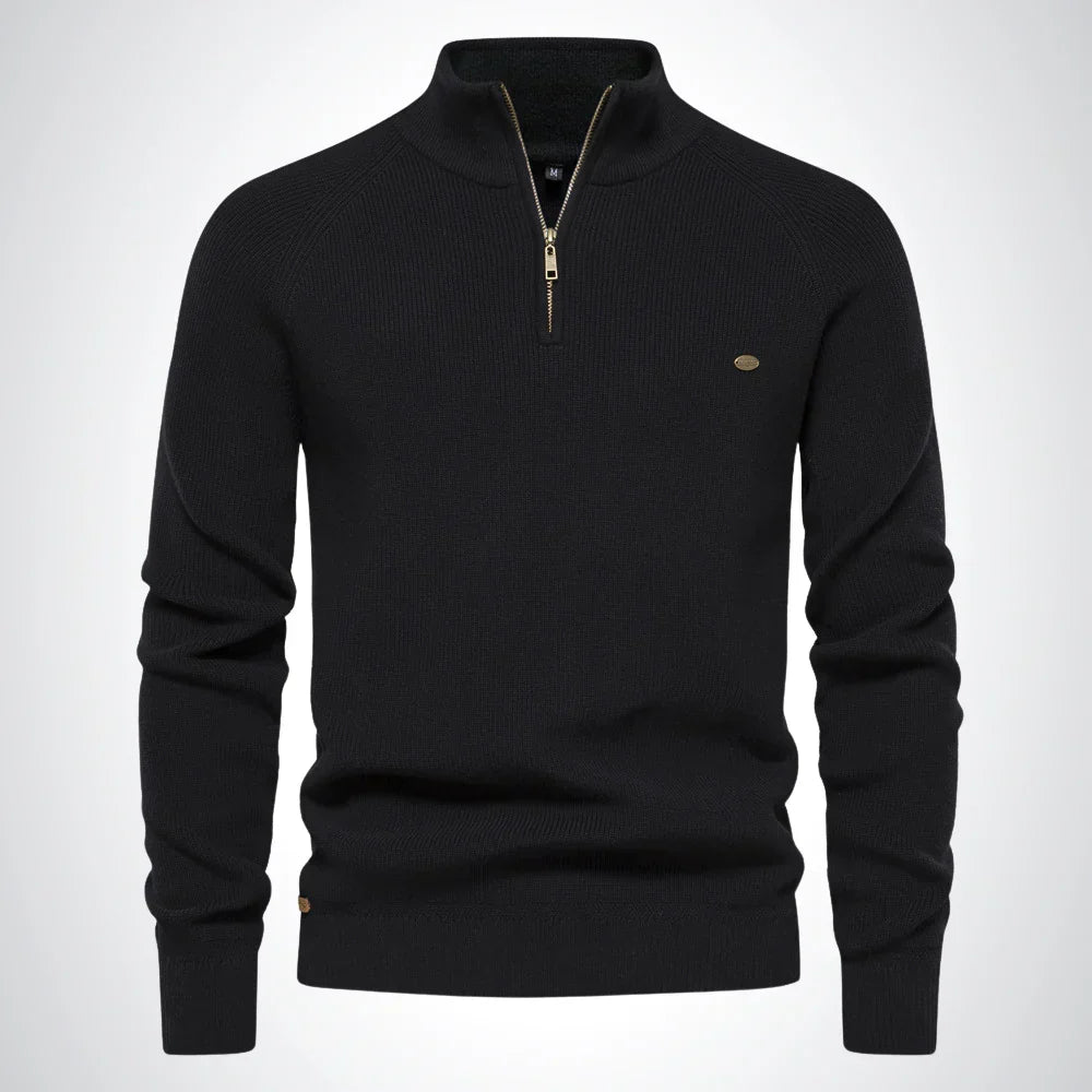 Herrenpullover mit Reißverschluss, pflegeleicht und elegant