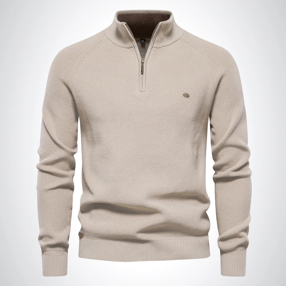 Herrenpullover mit Reißverschluss, pflegeleicht und elegant