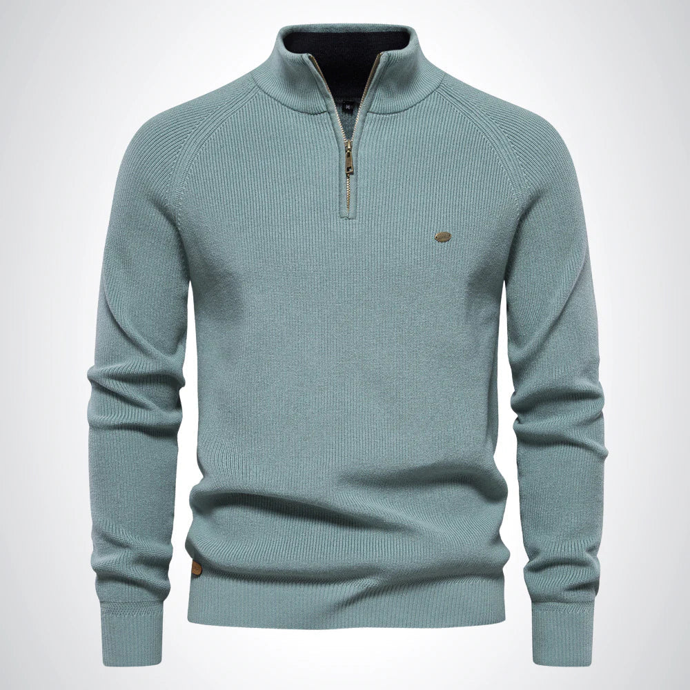 Herrenpullover mit Reißverschluss, pflegeleicht und elegant