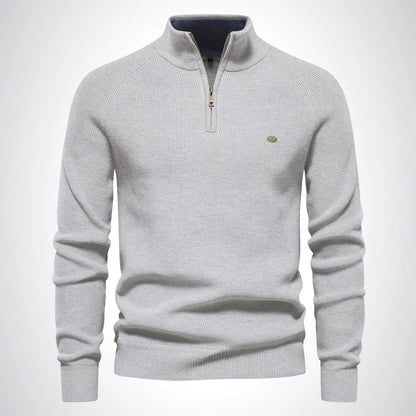 Herrenpullover mit Reißverschluss, pflegeleicht und elegant