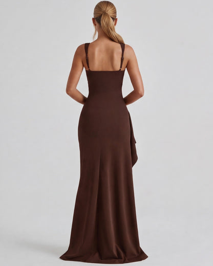 Robe Maxi Main Character – Coupe Gainante et Col Carré