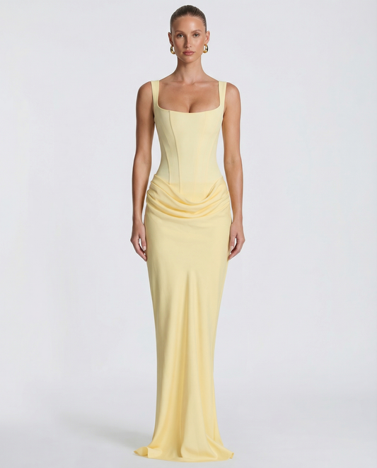 ARIA Robe Maxi Sablier – Silhouette Gainante et Style Naturel