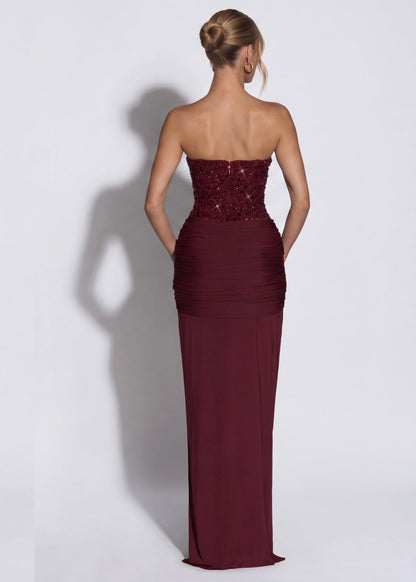 Robe Longue Midnight Aura – Bustier Brillant et Corset Structuré