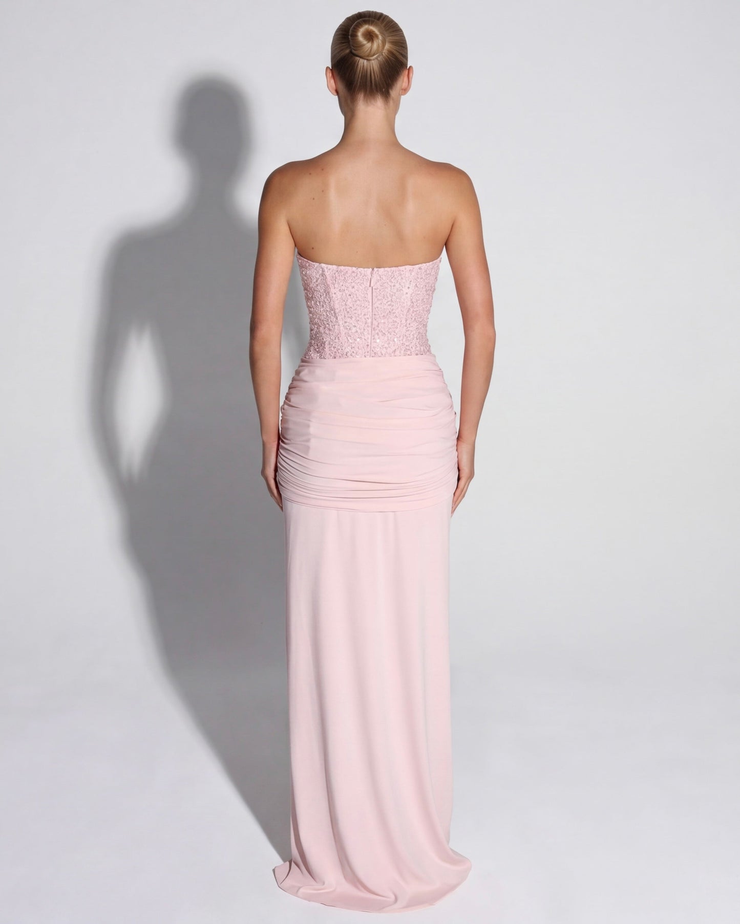 Robe Longue Midnight Aura – Bustier Brillant et Corset Structuré