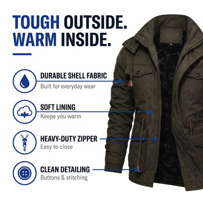 Veste militaire homme imperméable coupe-vent doublure polaire