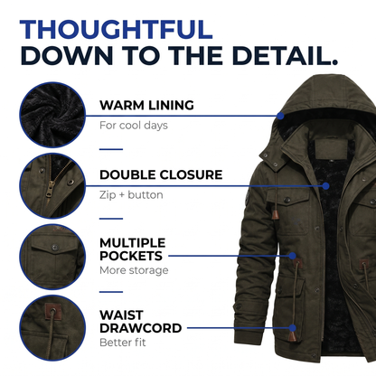 Veste militaire homme imperméable coupe-vent doublure polaire