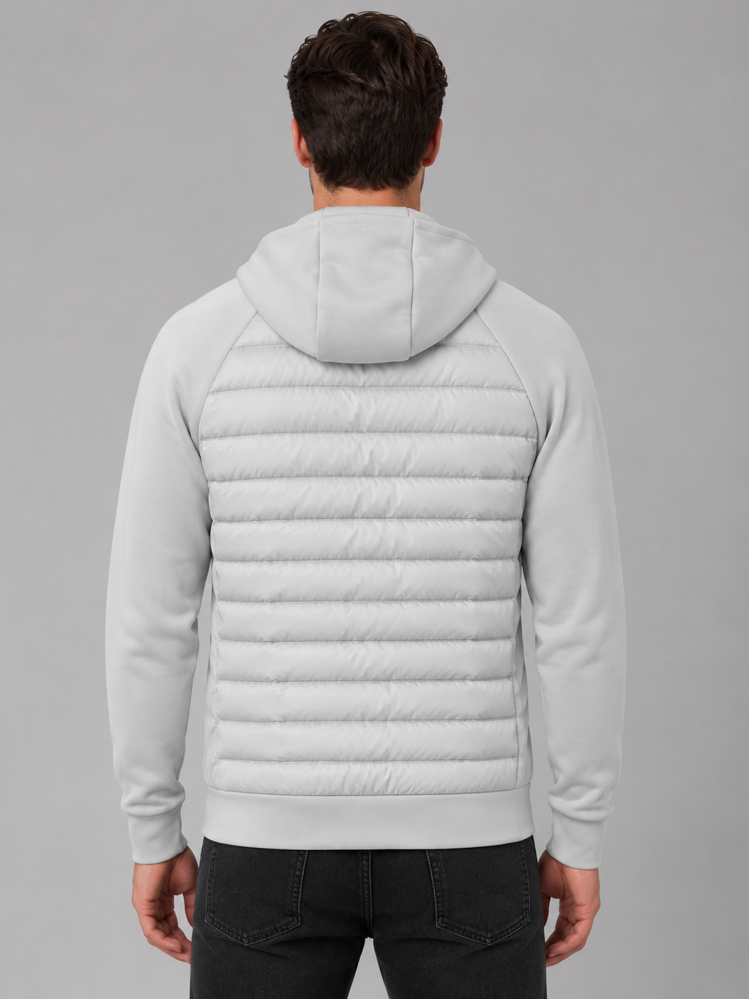 Leichte, wattierte Herrenjacke mit Stretch-Ärmeln