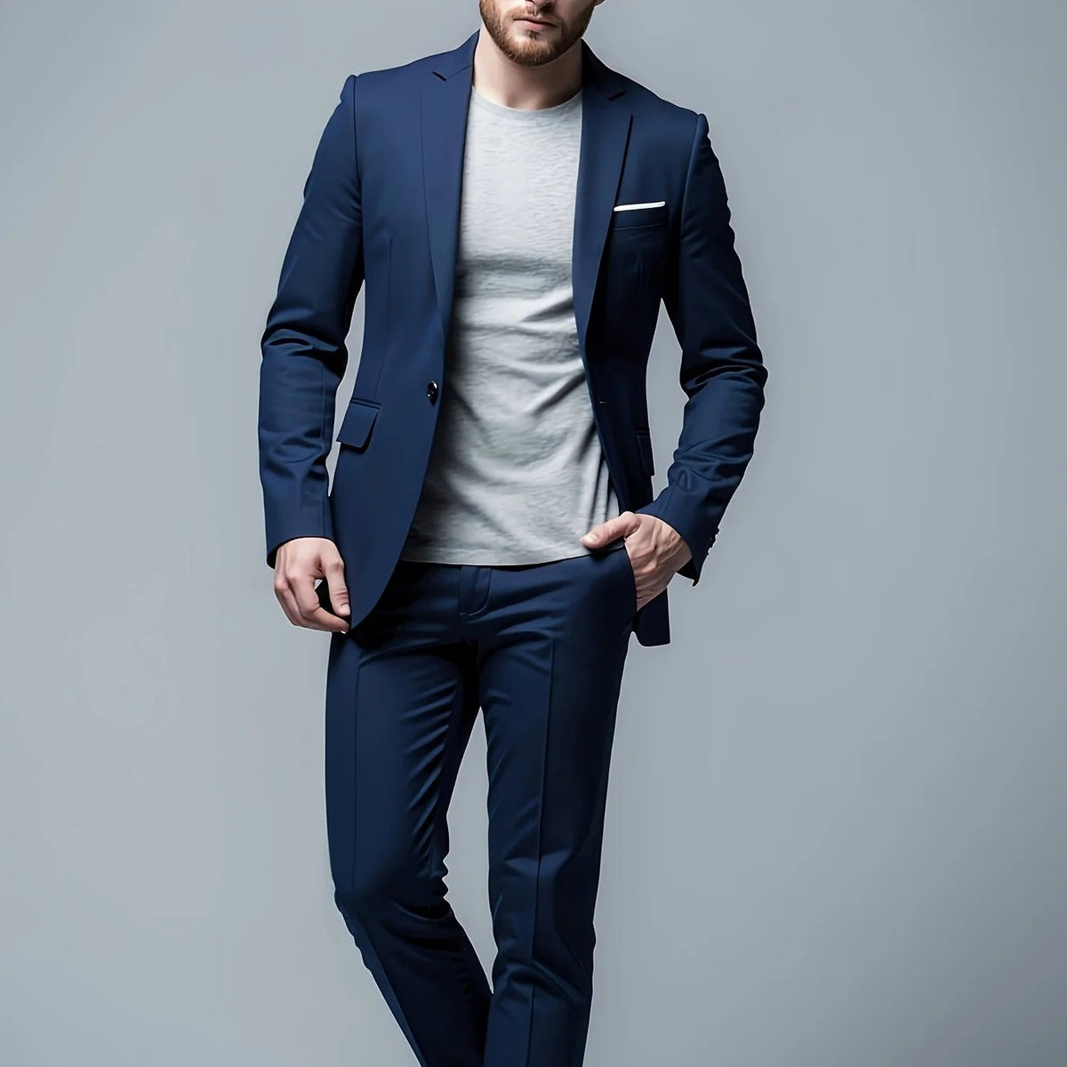 Costume homme slim fit mélange coton polyvalent