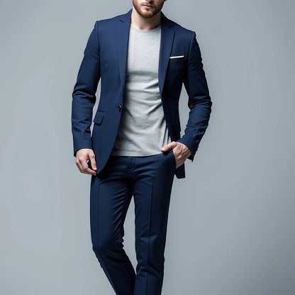 Costume homme slim fit mélange coton polyvalent