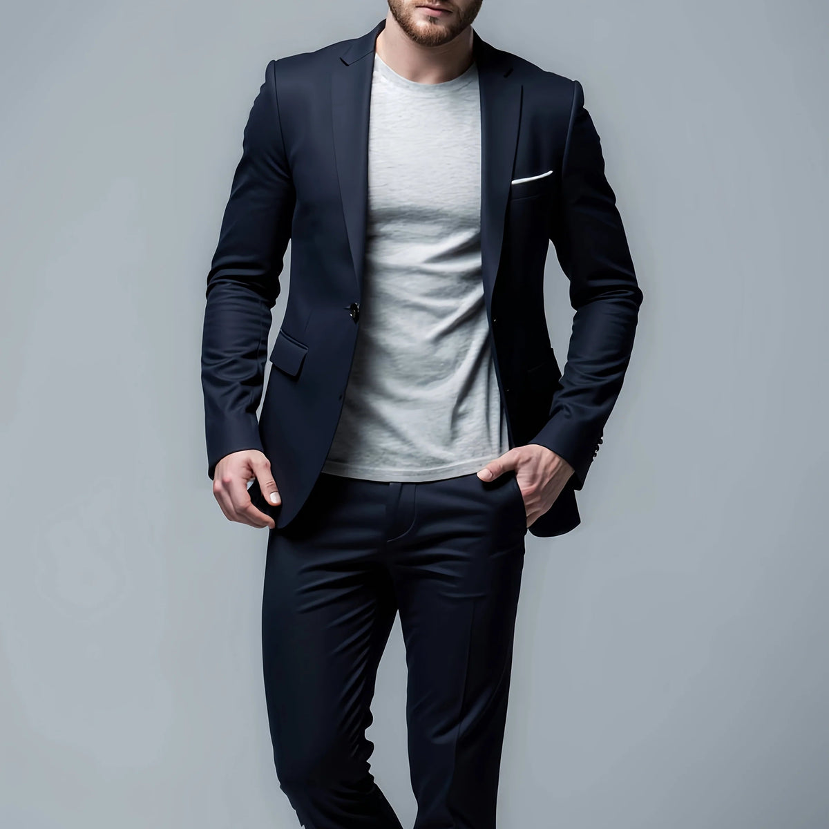 Costume homme slim fit mélange coton polyvalent