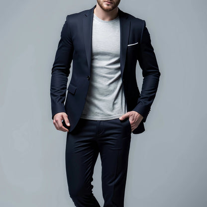 Costume homme slim fit mélange coton polyvalent