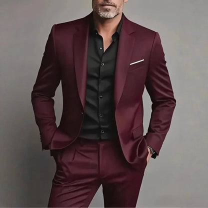 Costume homme slim fit mélange coton polyvalent