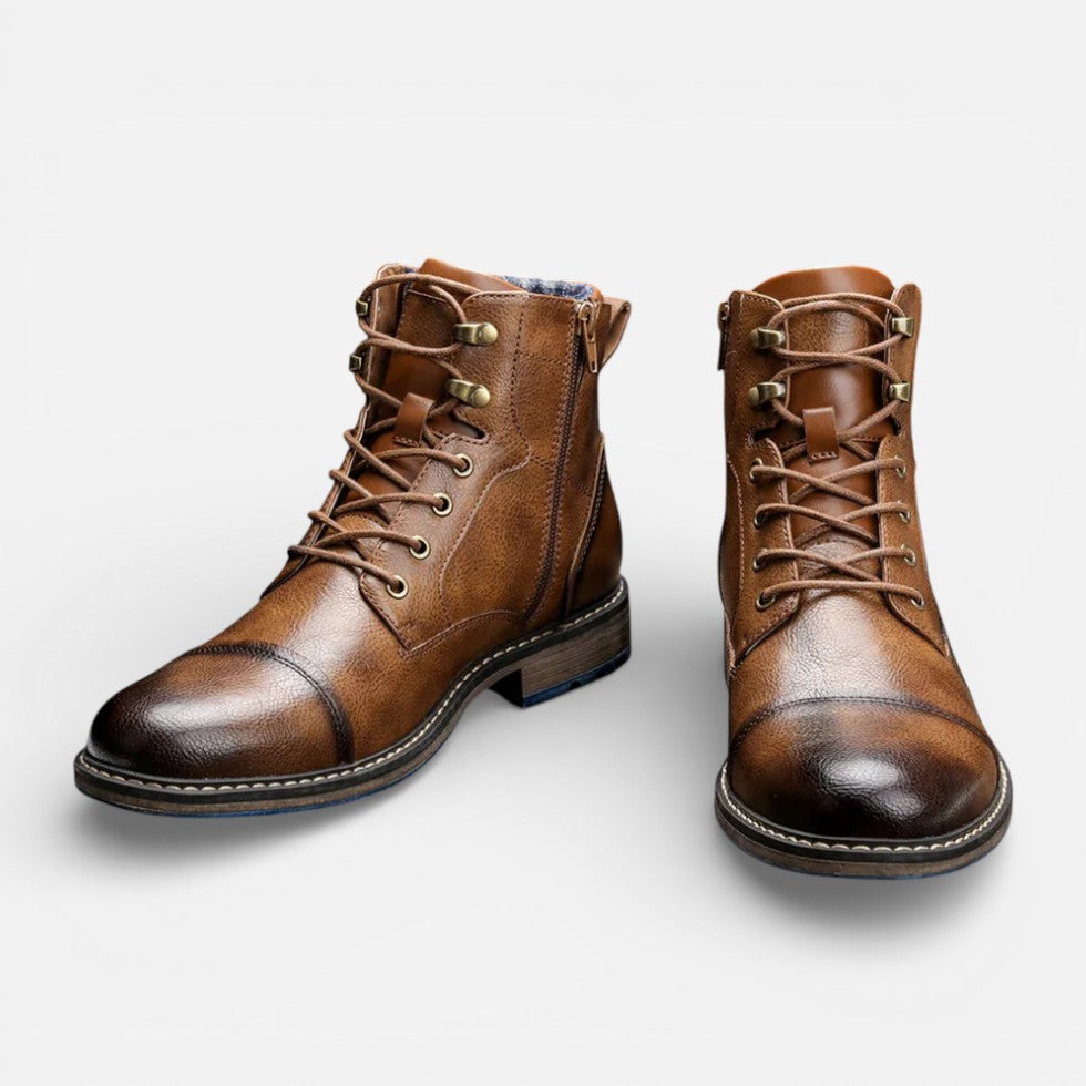 Chaussures homme bottines lacées style urbain