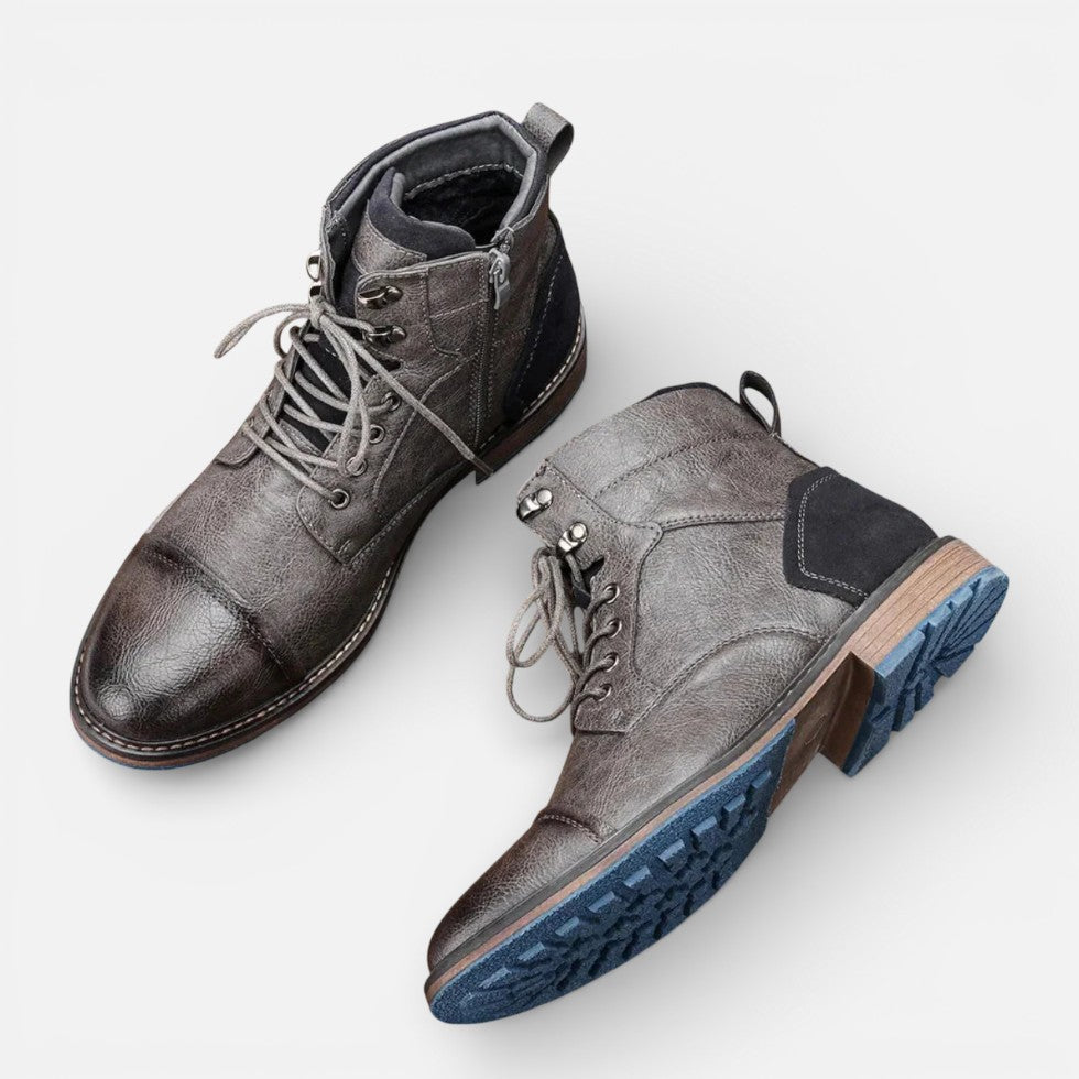 Chaussures homme bottines lacées style urbain