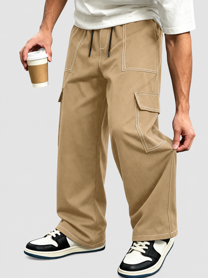 Lässige Herren-Cargohose mit Kontrastnähten