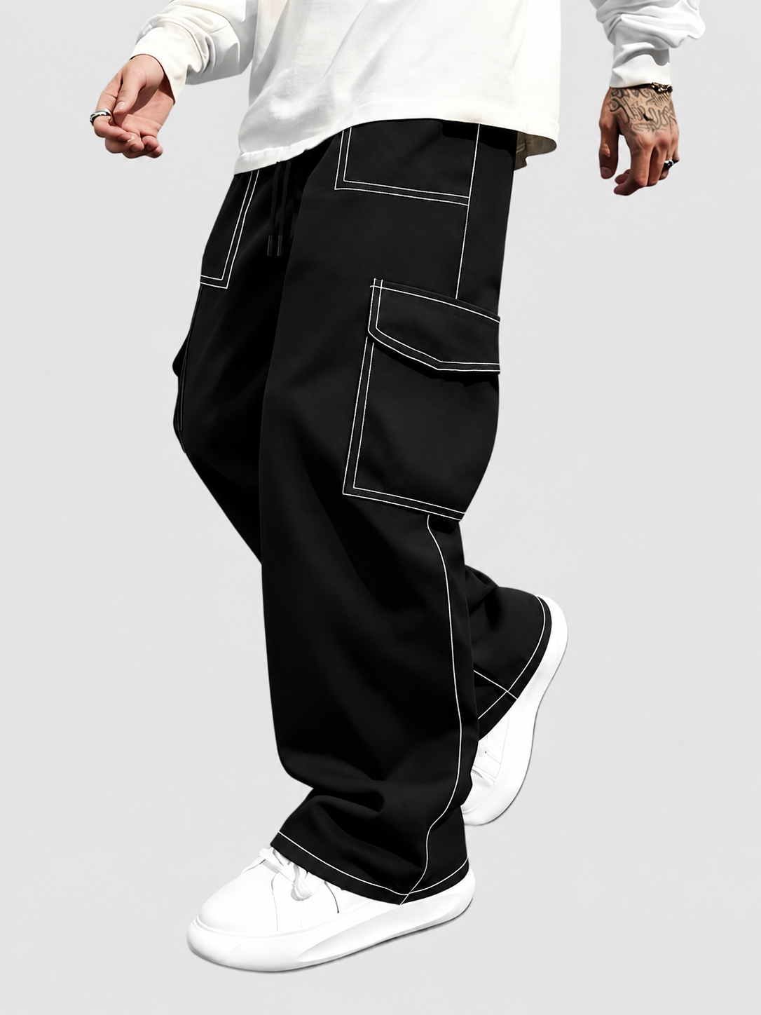 Lässige Herren-Cargohose mit Kontrastnähten