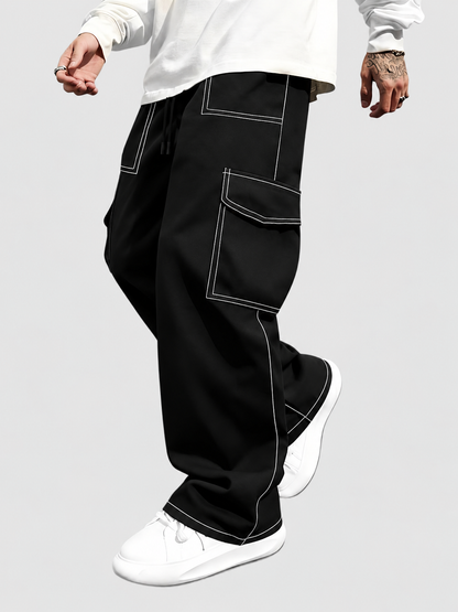 Lässige Herren-Cargohose mit Kontrastnähten