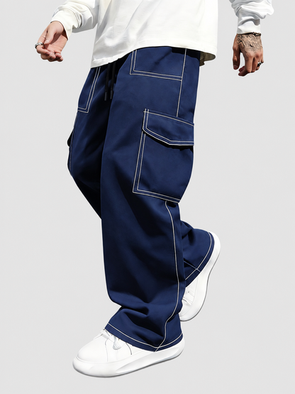 Lässige Herren-Cargohose mit Kontrastnähten