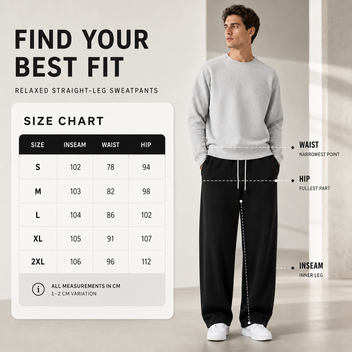 Jogging homme coupe décontractée confort quotidien
