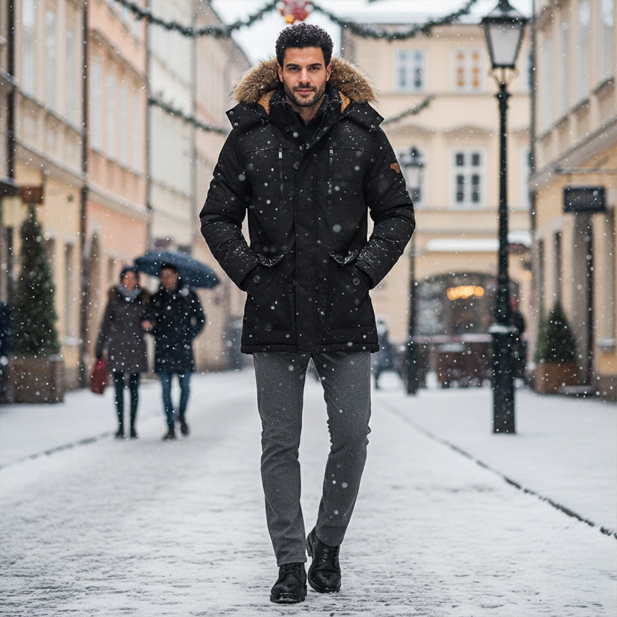 Parka homme hiver chaude doublure polaire déperlante