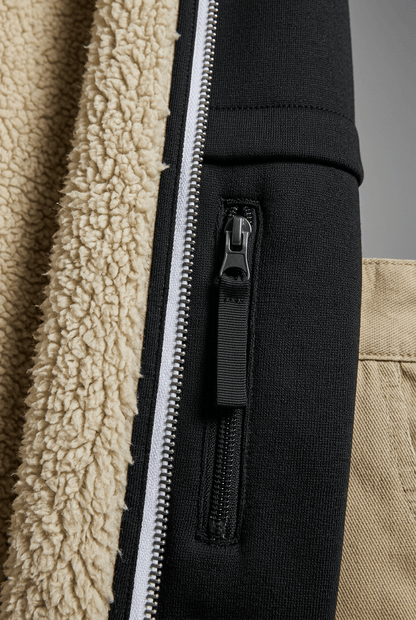 Sweat à capuche homme doublure sherpa zip intégral