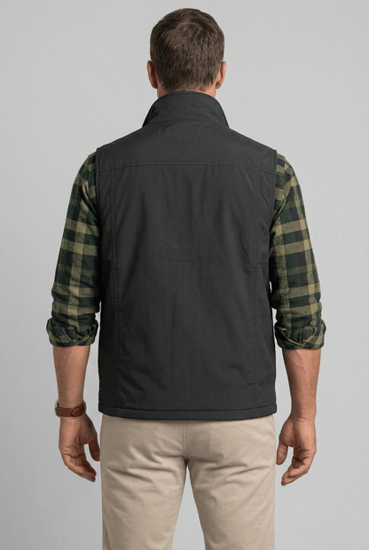 Gilet homme multipoches col montant pour superposition