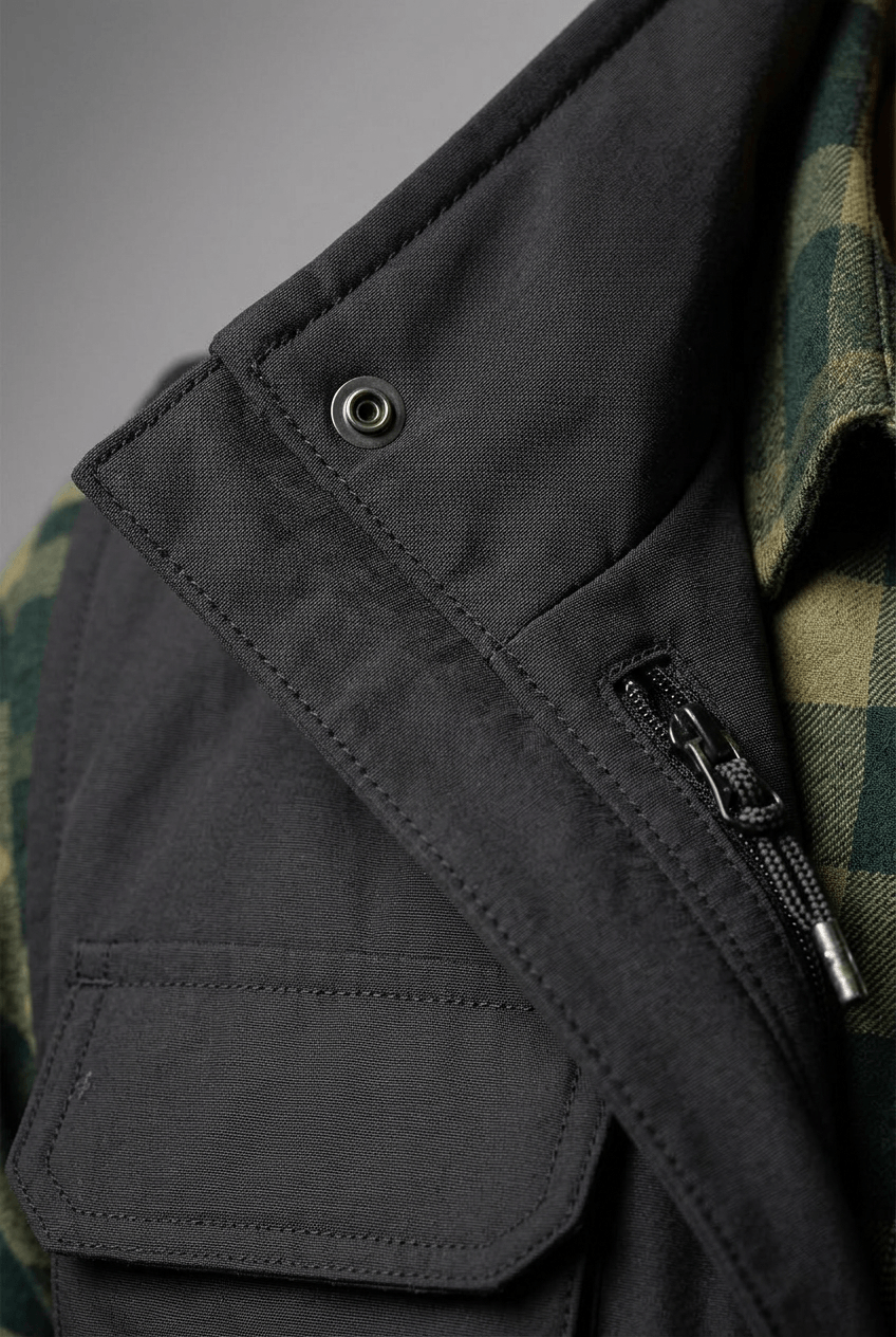 Gilet homme multipoches col montant pour superposition
