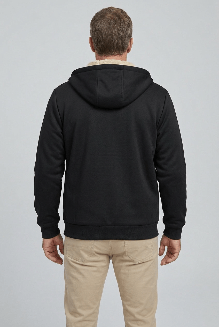 Sweat à capuche homme doublure sherpa zip intégral