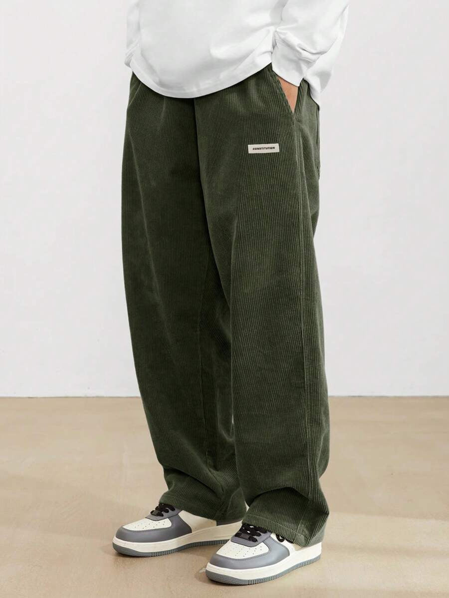 Weite Herrenhose mit geradem, verstellbarem Schnitt