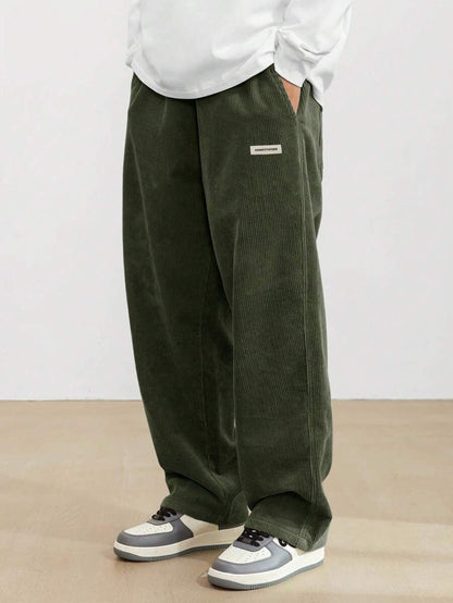 Weite Herrenhose mit geradem, verstellbarem Schnitt