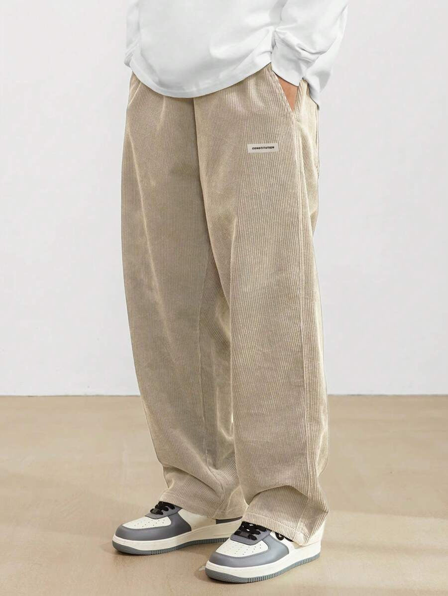 Weite Herrenhose mit geradem, verstellbarem Schnitt