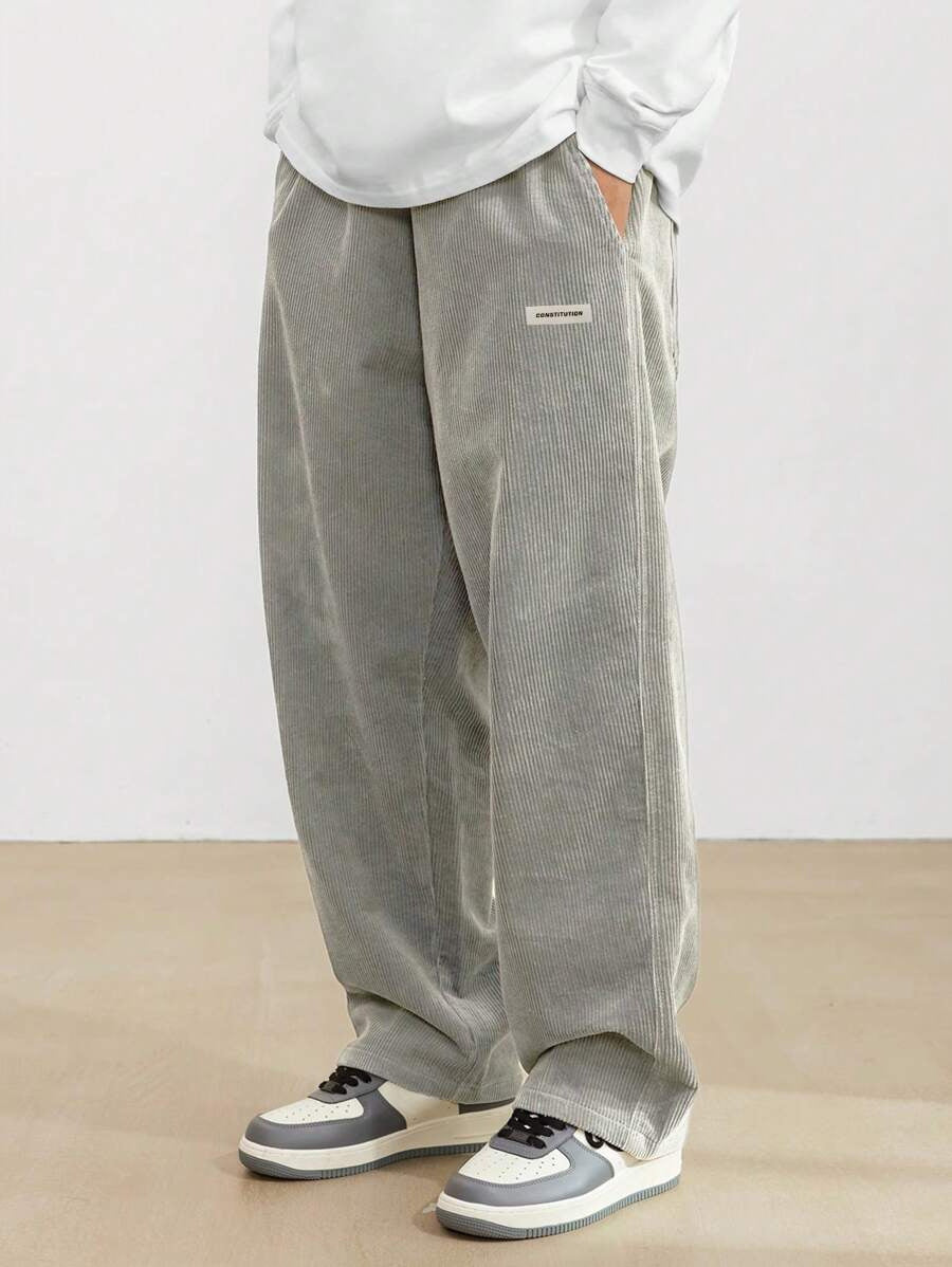 Weite Herrenhose mit geradem, verstellbarem Schnitt