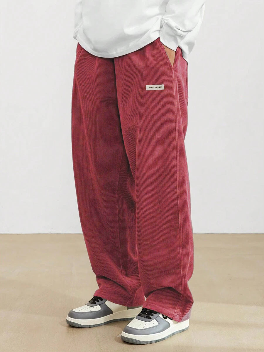 Weite Herrenhose mit geradem, verstellbarem Schnitt